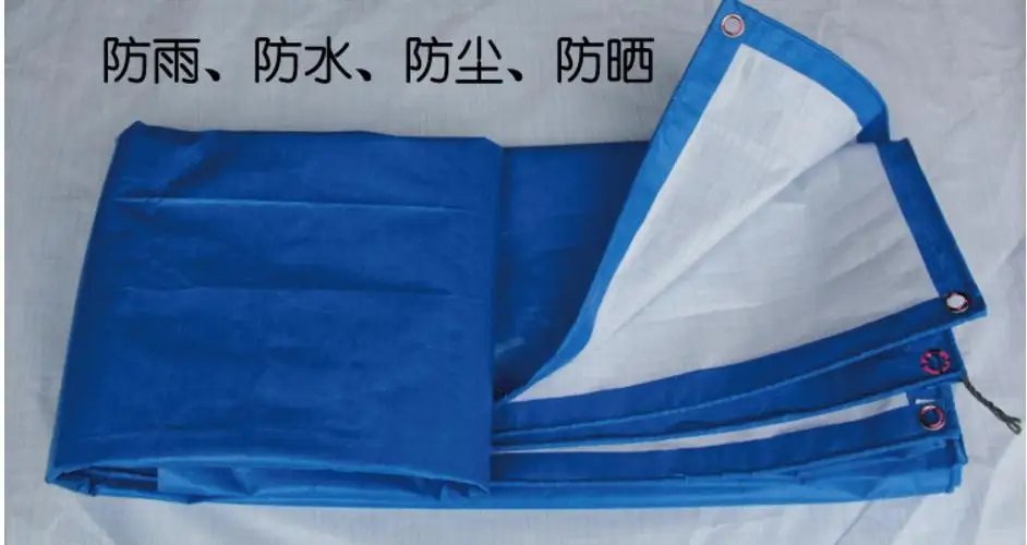 Сине-белая уличная покрытая ткань 4mX6m водонепроницаемая непромокаемый брезент