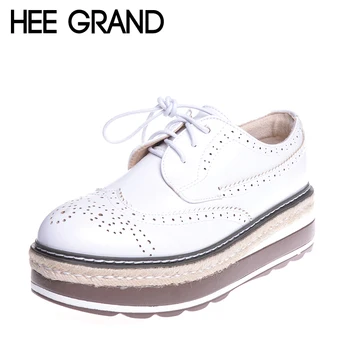 HEE GRAND Vintage Women Brogue Shoes Lace up Flock Hemp Patchwork Floral Cut outs Thick Bottom Top PU Leather Shoe Woman XWD4438
HEE GRAND Vintage Women Brogue Shoes Lace up Flock Hemp Patchwork Floral Cut outs Thick Bottom Top PU Leather Shoe Woman XWD4438