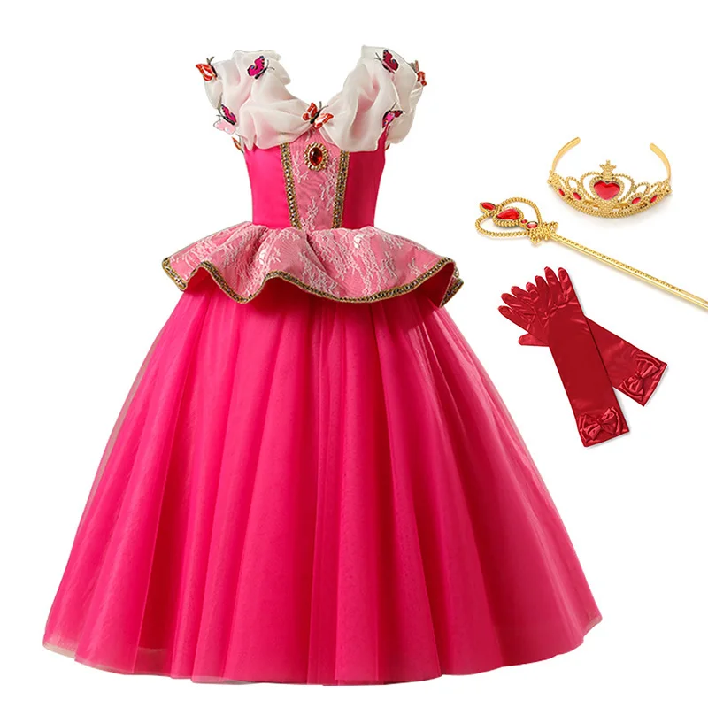 Princess Aurora Dress up Sleeping Beauty Costume for Girls Kids Short Sleeve Red Gown Halloween Party Carnival Fancy Dresses
Princess Aurora Dress up Sleeping Beauty Costume for Girls Kids Short Sleeve Red Gown Halloween Party Carnival Fancy Dresses