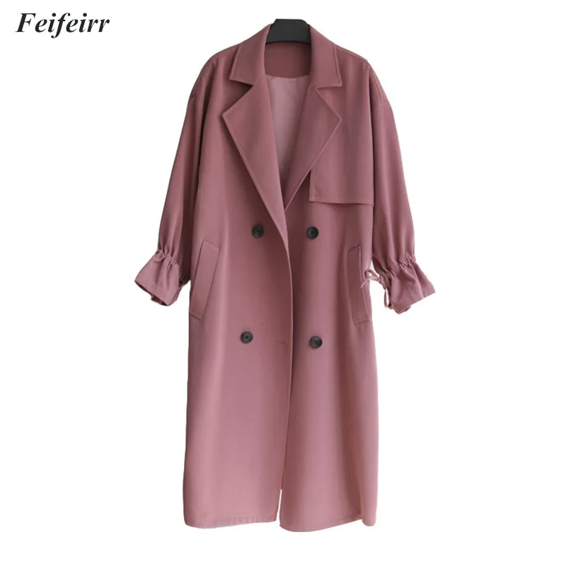 Spring Autumn new Women Korean loose casual long section double-breasted temperament windbreaker Fashion lapel long sleeves coat
Spring Autumn new Women Korean loose casual long section double-breasted temperament windbreaker Fashion lapel long sleeves coat