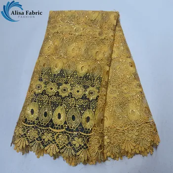 French Design Embroidery With Sequins African Cord Lace Fabric 5 Yards/piece Nigerian Water Soluble Laces Fabric For Party Dress
French Design Embroidery With Sequins African Cord Lace Fabric 5 Yards/piece Nigerian Water Soluble Laces Fabric For Party Dress