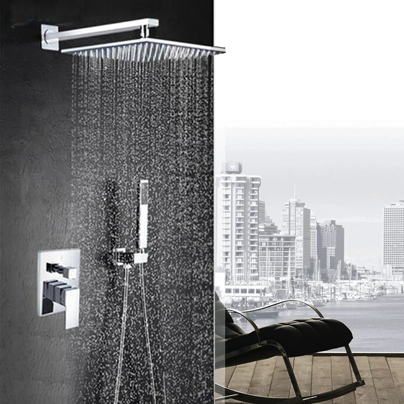 Chrome Shower Faucet 8 INCH Rain Shower Head Bath Shower Faucet System Single Handle Shower Mixer with Handshower
Chrome Shower Faucet 8 INCH Rain Shower Head Bath Shower Faucet System Single Handle Shower Mixer with Handshower