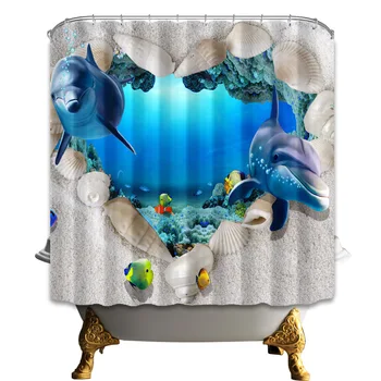 Seafloor Shark Dolphin 3D Painting Eco-friendly Polyester Waterproof Bathroom Shower Curtain Washable Bath Decor Shower Curtains
Seafloor Shark Dolphin 3D Painting Eco-friendly Polyester Waterproof Bathroom Shower Curtain Washable Bath Decor Shower Curtains