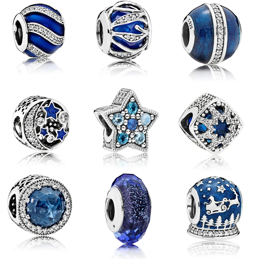 New Real 100% 925 silver Charm Blue Starry sky RADIANT HEARTS MURANO GLASS Bead Fit Original pandora Bracelet Bead DIY Jewelry
New Real 100% 925 silver Charm Blue Starry sky RADIANT HEARTS MURANO GLASS Bead Fit Original pandora Bracelet Bead DIY Jewelry