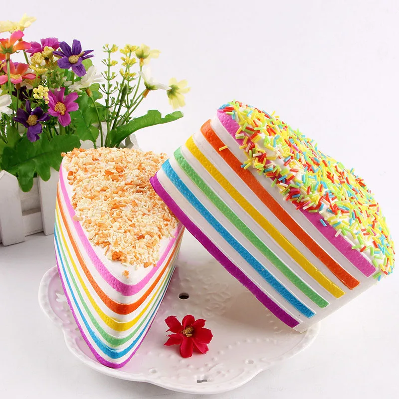 Kawaii Rainbow Cake Squishy Jumbo Slow Rising Toys Anti Stress Cream Squishies Food Squeeze Scented Gadgets Fun Phone Strap | Мобильные