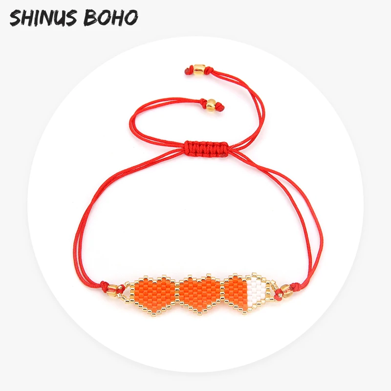 SHINUSBOHO Lucky Love Heart Charm Bracelet for Women Miyuki Beads Adjustable Red String Lovers Bracelet Hand-woven Accessories
SHINUSBOHO Lucky Love Heart Charm Bracelet for Women Miyuki Beads Adjustable Red String Lovers Bracelet Hand-woven Accessories