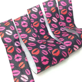Good Sale Lips Printed Fold Over Elastic 5/8" Valentine FOE Elastic Ribbon for Hair Accessories DIY Headwear Bracelet 100Y/Lot
Good Sale Lips Printed Fold Over Elastic 5/8" Valentine FOE Elastic Ribbon for Hair Accessories DIY Headwear Bracelet 100Y/Lot
