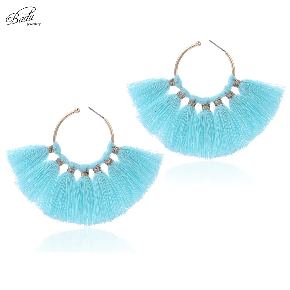 Badu Round Hoop Earring Blue Tassel Statement Earrings for Women Big Gold Color Hoop Retro Vintage Beach Jewelry Wholesale
Badu Round Hoop Earring Blue Tassel Statement Earrings for Women Big Gold Color Hoop Retro Vintage Beach Jewelry Wholesale
