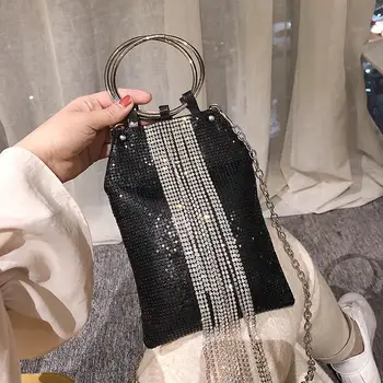 Diamond Tassel Handbag Golden Silver Black Color Sequin Women Clutch Evening Bag Ladies Chain Shoulder Sac Phone Purse Party Bag
Diamond Tassel Handbag Golden Silver Black Color Sequin Women Clutch Evening Bag Ladies Chain Shoulder Sac Phone Purse Party Bag