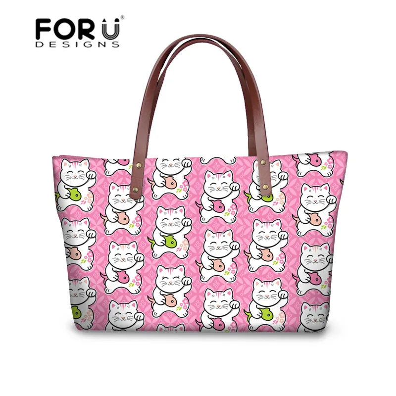 FORUDESIGNS Female Top-handle Bags Lucky Cat Maneki Neko Printied Shoulder Bags for Women 2018 Ladies Handbags Bolsa Feminina
FORUDESIGNS Female Top-handle Bags Lucky Cat Maneki Neko Printied Shoulder Bags for Women 2018 Ladies Handbags Bolsa Feminina