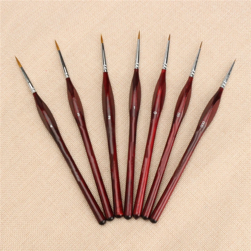 3Pcs/4Pcs Professional Wooden Painting Supplies Sable Hair Brushes Micro Detail Art Lines Paint Stroke Pens Tool Kits | Канцтовары для