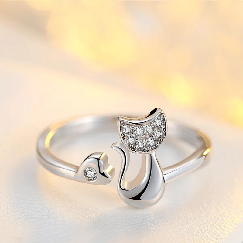 HIgh quality silver lovely cat tiny cute rings small crystal kitty rings for women wedding engagement cat lovers jewelry
HIgh quality silver lovely cat tiny cute rings small crystal kitty rings for women wedding engagement cat lovers jewelry
