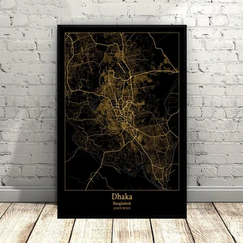Dhaka Bangladesh city map Black and Gold City Map Modern City Canvas Art Print Wall Pictures for Living Room No Frame
Dhaka Bangladesh city map Black and Gold City Map Modern City Canvas Art Print Wall Pictures for Living Room No Frame