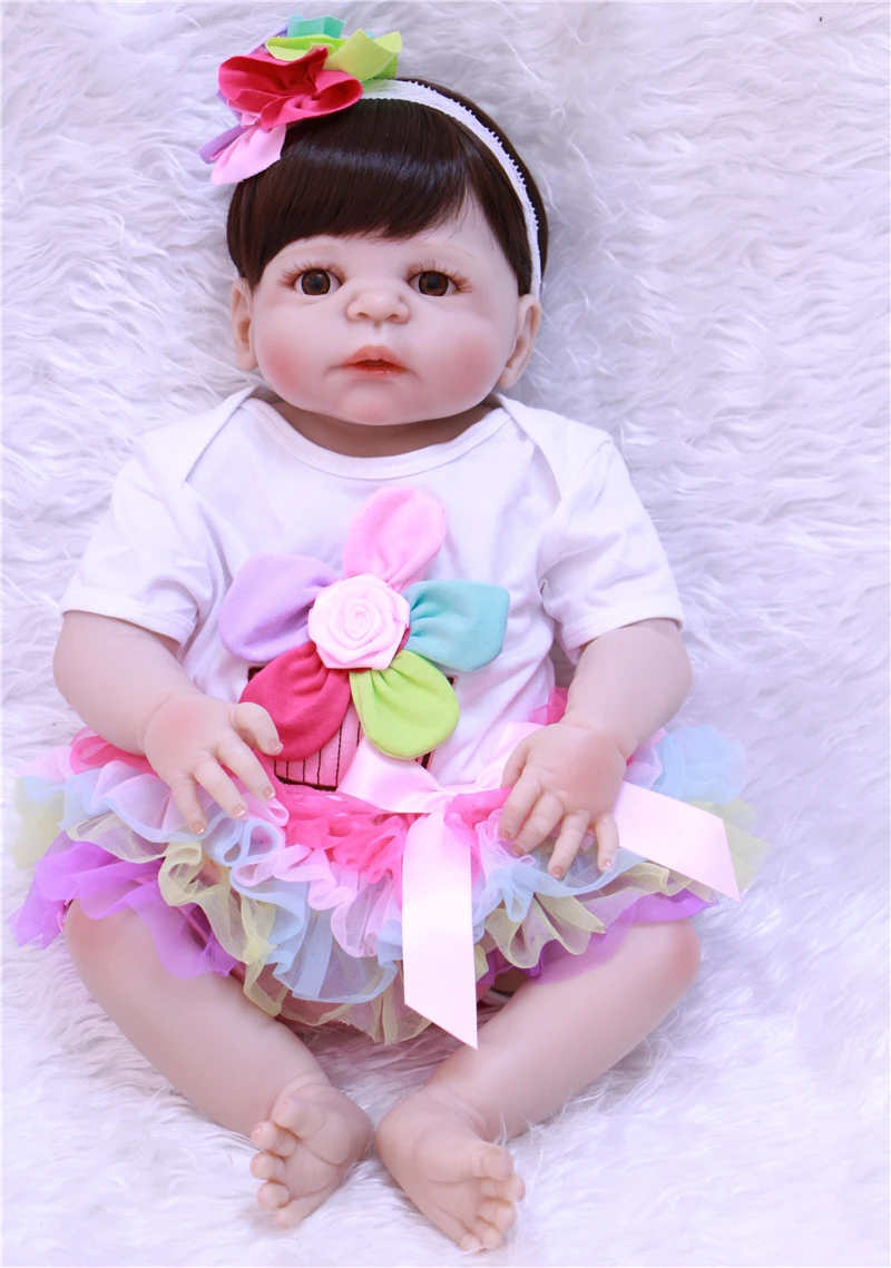Силиконовые куклы для новорожденных 22 "55 см девочек Bebe живой reborn bonecas можно