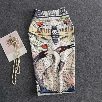 New-Coming European Women Spring Print Pencil Skirt High Stretch Crane Pattern Midi Slip Hip Skirt Female
New-Coming European Women Spring Print Pencil Skirt High Stretch Crane Pattern Midi Slip Hip Skirt Female