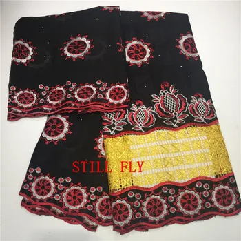 STILL FLY black swiss voile lace in switzerland 100%cotton embroidered fabric with net lace fabric 5+2yards/lot
STILL FLY black swiss voile lace in switzerland 100%cotton embroidered fabric with net lace fabric 5+2yards/lot