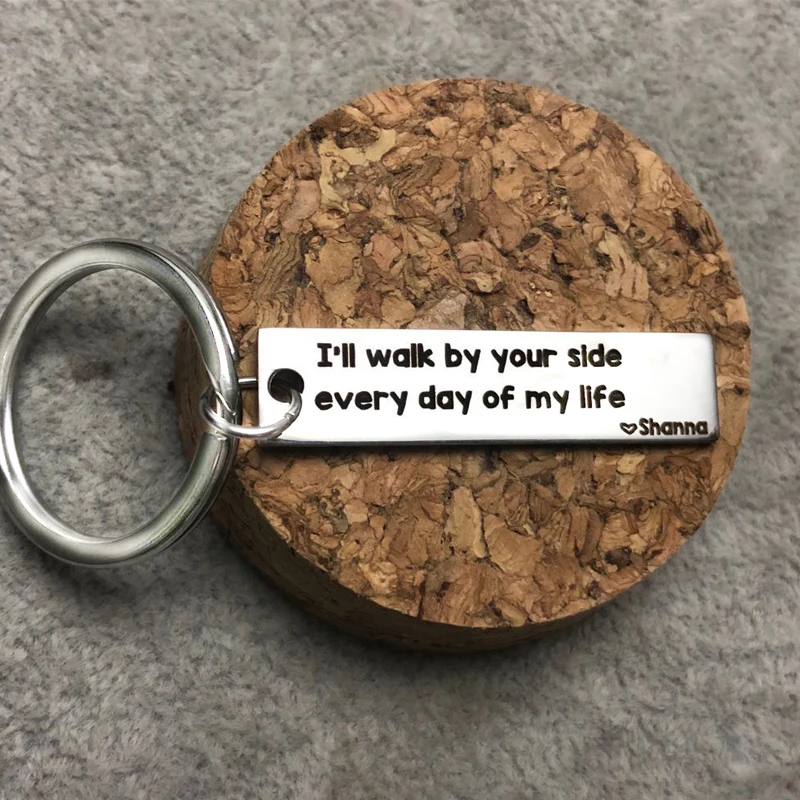 Engraved I'll Walk By Your Side Fashion Keyrings Gift For Couple Husband Boyfriend Personalized Name Keychains Men Jewelry
Engraved I'll Walk By Your Side Fashion Keyrings Gift For Couple Husband Boyfriend Personalized Name Keychains Men Jewelry