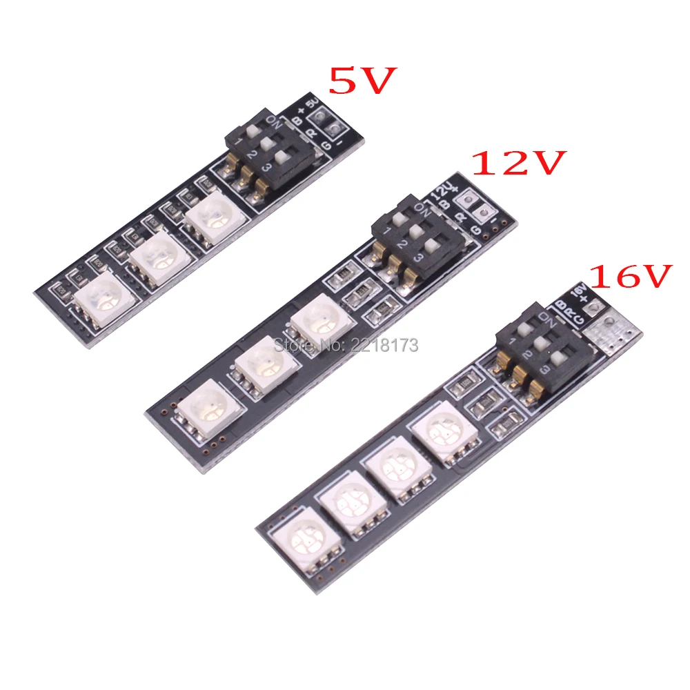 RGB 5050 LED Light Board 5V 12V 16V 3S 4S 7 Colors Switch for RC 250 QAV250 Robocat 270 FPV RC Racing Drone Quadcopter 4pcs/lot
RGB 5050 LED Light Board 5V 12V 16V 3S 4S 7 Colors Switch for RC 250 QAV250 Robocat 270 FPV RC Racing Drone Quadcopter 4pcs/lot