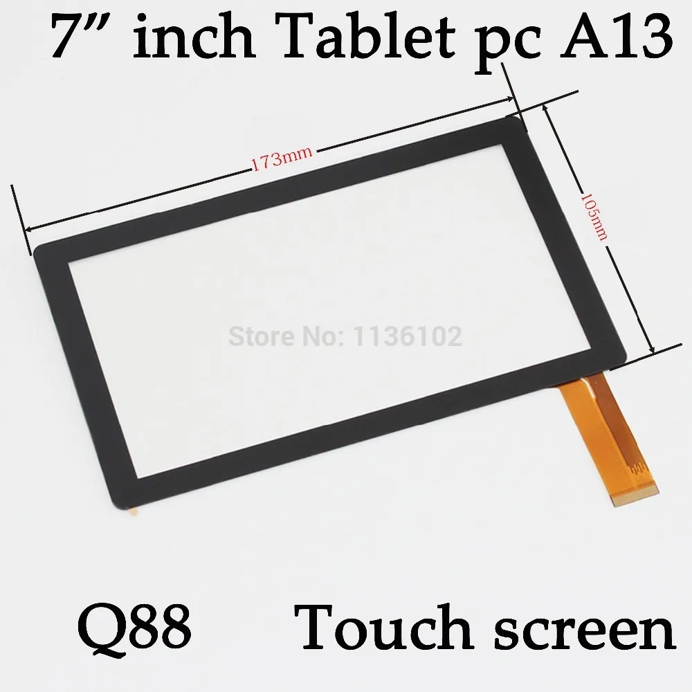 

7" 7inch capacitive panel touch screen digitizer glass for All Winner A13 Q8 Q88 Tablet PC MID BSR028-V3 KDX CZY6075A 10pcs/lot