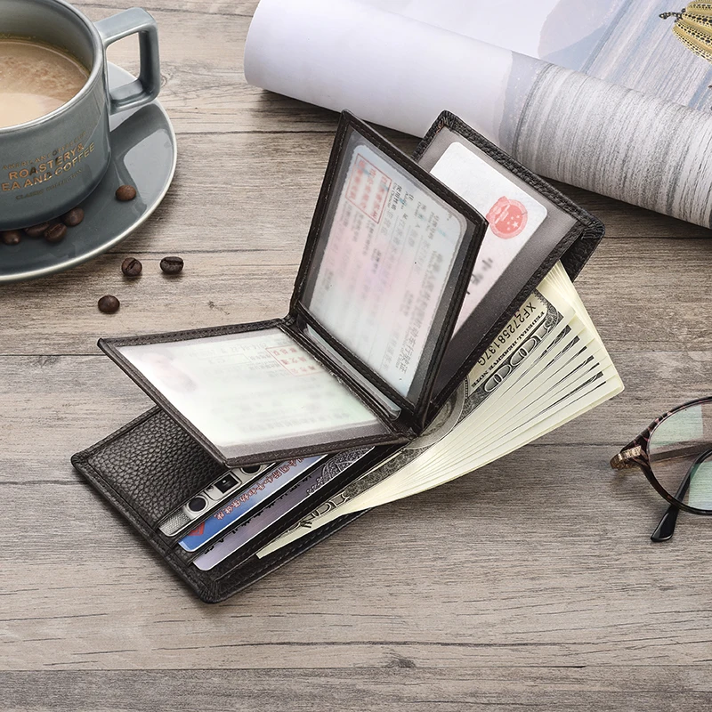 Genuine Leather Drivers License Card Holder Wallet (24)