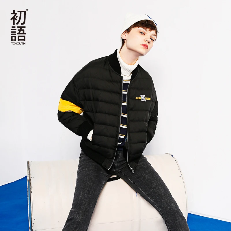 Toyouth Down Coat 2019 Winter Women Letter Embroidery Contrast Color Casual Short Zipper Warmth Down Jackets
Toyouth Down Coat 2019 Winter Women Letter Embroidery Contrast Color Casual Short Zipper Warmth Down Jackets
