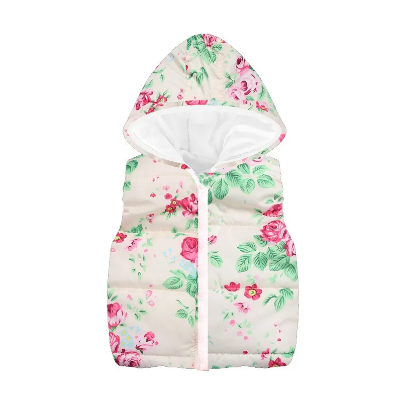 CROAL CHERIE Baby Girls Clothes Floral Animal Warm Waistcoat Winter Girl Vest Hooded Fleece Children Outerwear Coats Vest Kids (7)