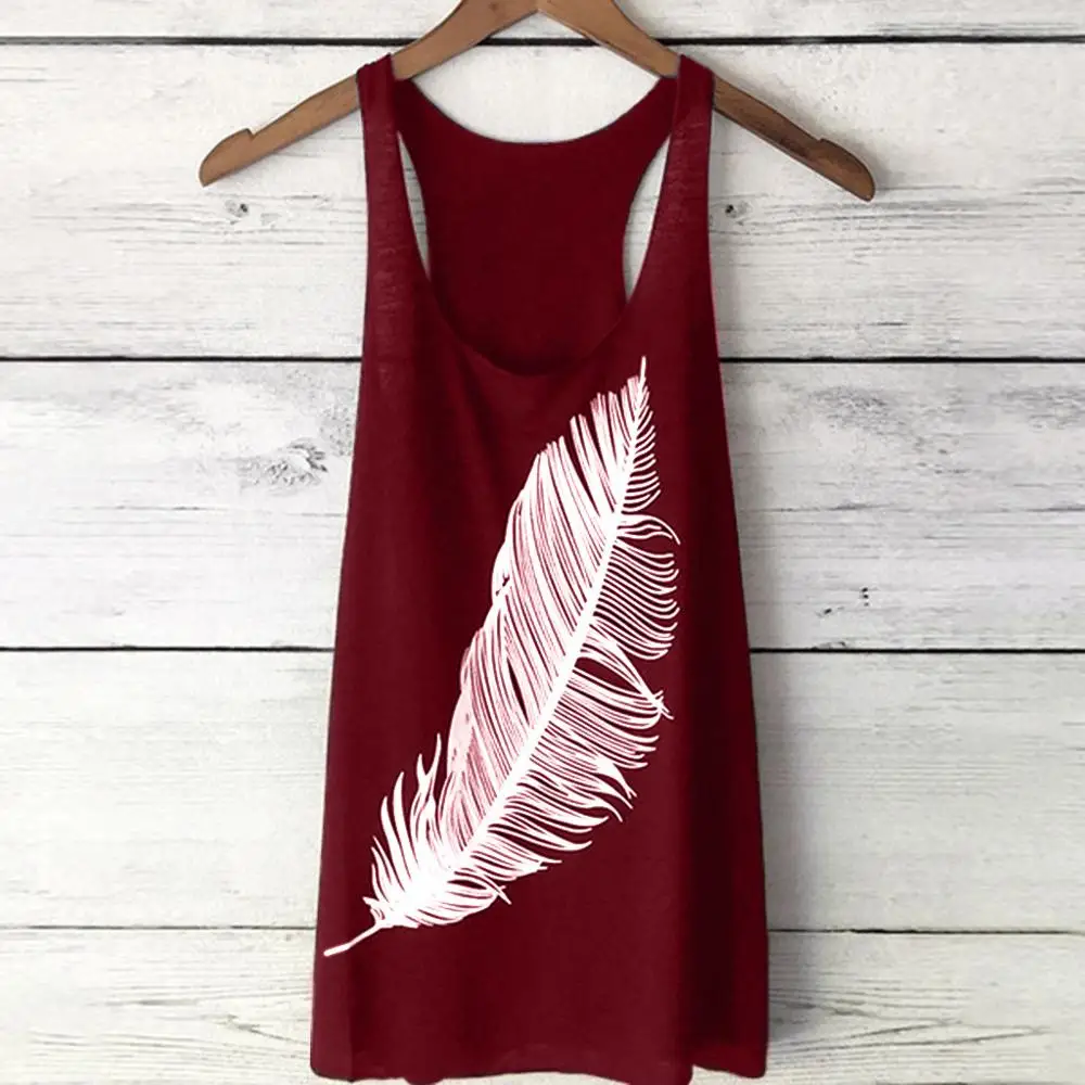 2019 New Summer Women's Feather Print Long Vest Fashion Ladies Vest Plus Size Female T-shirt Mujer Streetwear LD
2019 New Summer Women's Feather Print Long Vest Fashion Ladies Vest Plus Size Female T-shirt Mujer Streetwear LD