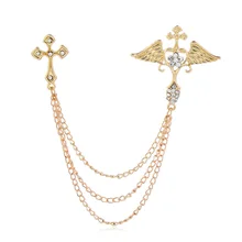 Moda Vintage Angle Wings hombre broche Pin estilo británico abrigo solapa pines emblema broches joyería accesorios de lujo(China)