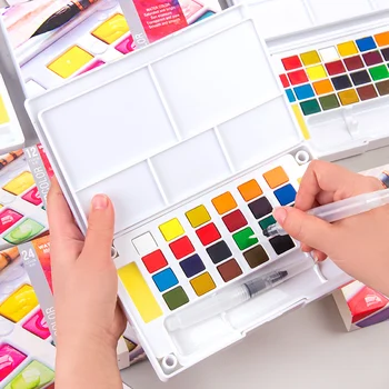12/18/24/36 Colors Portable Travel Solid Watercolor Pigment Paints Set With Water Color Brush Pen For Painting Art Supplies
12/18/24/36 Colors Portable Travel Solid Watercolor Pigment Paints Set With Water Color Brush Pen For Painting Art Supplies