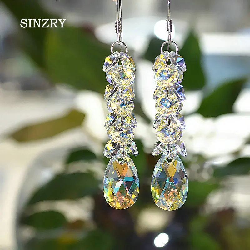 Серьги с кристаллами SINZRY длинные серьги ручной работы из стерлингового серебра