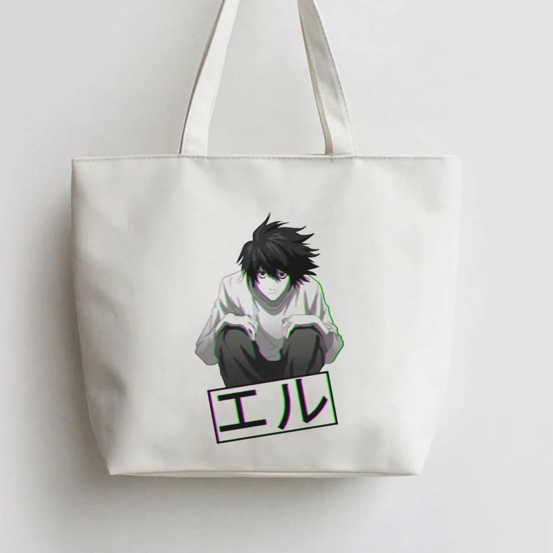 L Death note Japanese Anime Canvas Tote bags Cartoon Shopping bag school Shoulder Reusable Shopper Bag GA1167
L Death note Japanese Anime Canvas Tote bags Cartoon Shopping bag school Shoulder Reusable Shopper Bag GA1167
