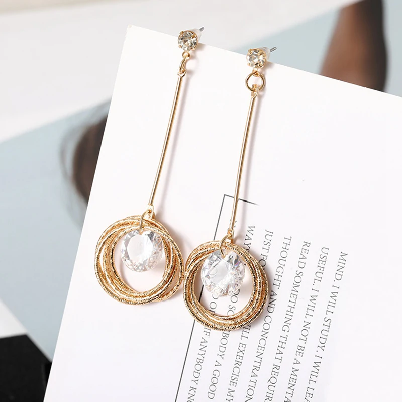 Korean Multi-layer Geometric Circle Long Dangle Earrings Crystal Rhinestone Gold Alloy Drop Earrings For Women Jewelry Gift
Korean Multi-layer Geometric Circle Long Dangle Earrings Crystal Rhinestone Gold Alloy Drop Earrings For Women Jewelry Gift