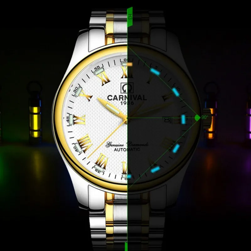 Carnival Automatic Mechanical Watches T25 Tritium Luminous Watch Men Sapphire Crystal Stainless Steel Male Clock horloges mannen
Carnival Automatic Mechanical Watches T25 Tritium Luminous Watch Men Sapphire Crystal Stainless Steel Male Clock horloges mannen