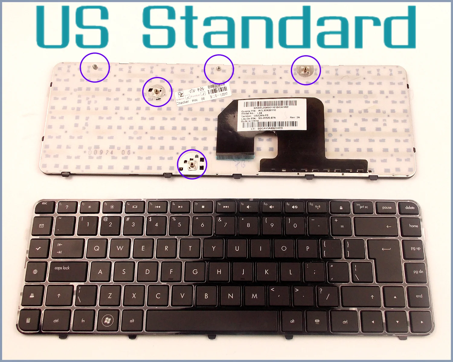 

US English Version Keyboard for HP Pavilion DV6-3050 DV6-3050US DV6-3051 DV6-3114 DV6-3114CA DV6-3123 DV6-3143CL Laptop