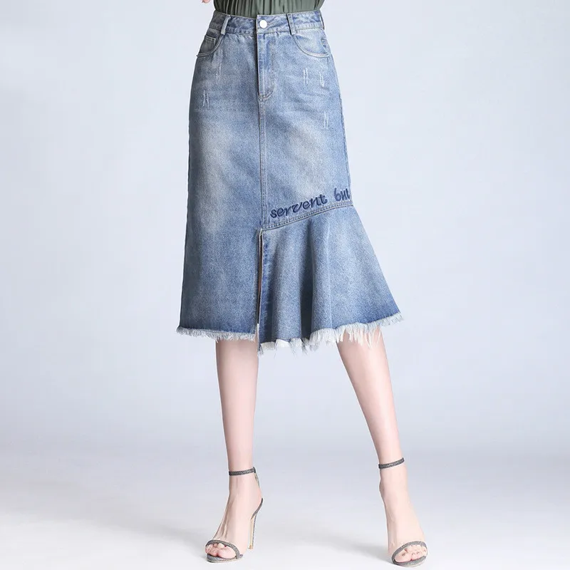 TUHAO 2018 Summer Preppy Style Women Midi Skirts Splitted Package Hip Denim Skirt Letter Embroidery plus size 4XL 3XL LJ58
TUHAO 2018 Summer Preppy Style Women Midi Skirts Splitted Package Hip Denim Skirt Letter Embroidery plus size 4XL 3XL LJ58