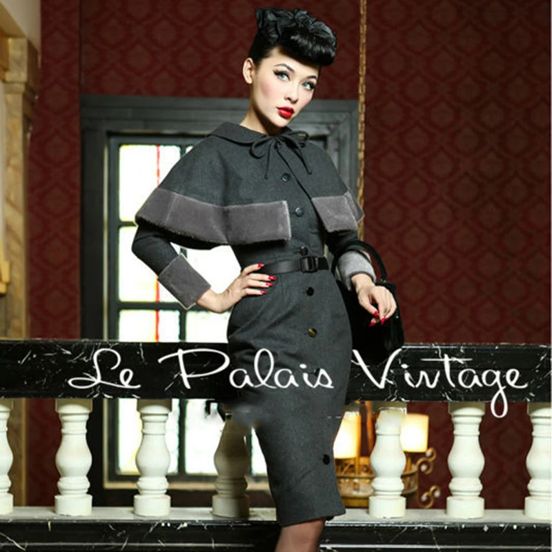 FREE SHIPPING Le Palais Vintage elegant retro style Hepburn woolen Babydoll Dress Cape coat suit
FREE SHIPPING Le Palais Vintage elegant retro style Hepburn woolen Babydoll Dress Cape coat suit