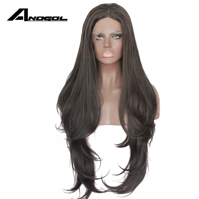 Anogol 2# Dark Brown High Temperature Fiber Hair Wigs Long Natural Wave Synthetic Lace Front Wig For African American Women
Anogol 2# Dark Brown High Temperature Fiber Hair Wigs Long Natural Wave Synthetic Lace Front Wig For African American Women