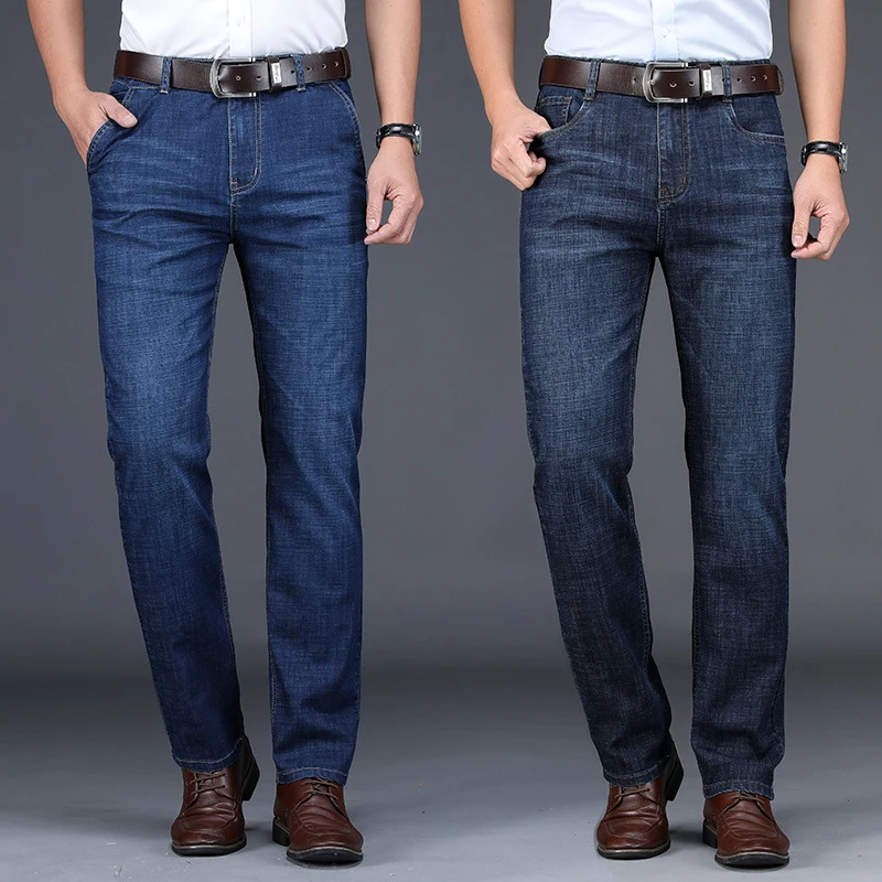 Fashion Classical Men Jeans Straight Fit Blue Color High Waist Elastic Casual Smart Pants Homme Spring Summer Business Jeans Men
Fashion Classical Men Jeans Straight Fit Blue Color High Waist Elastic Casual Smart Pants Homme Spring Summer Business Jeans Men