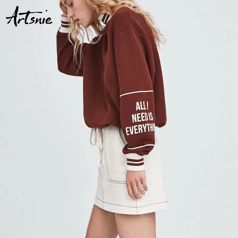 Artsnie Streetwear Turtleneck Rust Red Knitted Pullovers Women Autumn 2018 Casual Letter Lace Up Girls Sweatshirt Winter Jumper
Artsnie Streetwear Turtleneck Rust Red Knitted Pullovers Women Autumn 2018 Casual Letter Lace Up Girls Sweatshirt Winter Jumper