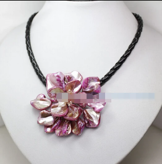 free shipping zj 00074 beauty pink mother of pearl shell flower handmade pendant necklace 18" jewelry
free shipping zj 00074 beauty pink mother of pearl shell flower handmade pendant necklace 18" jewelry
