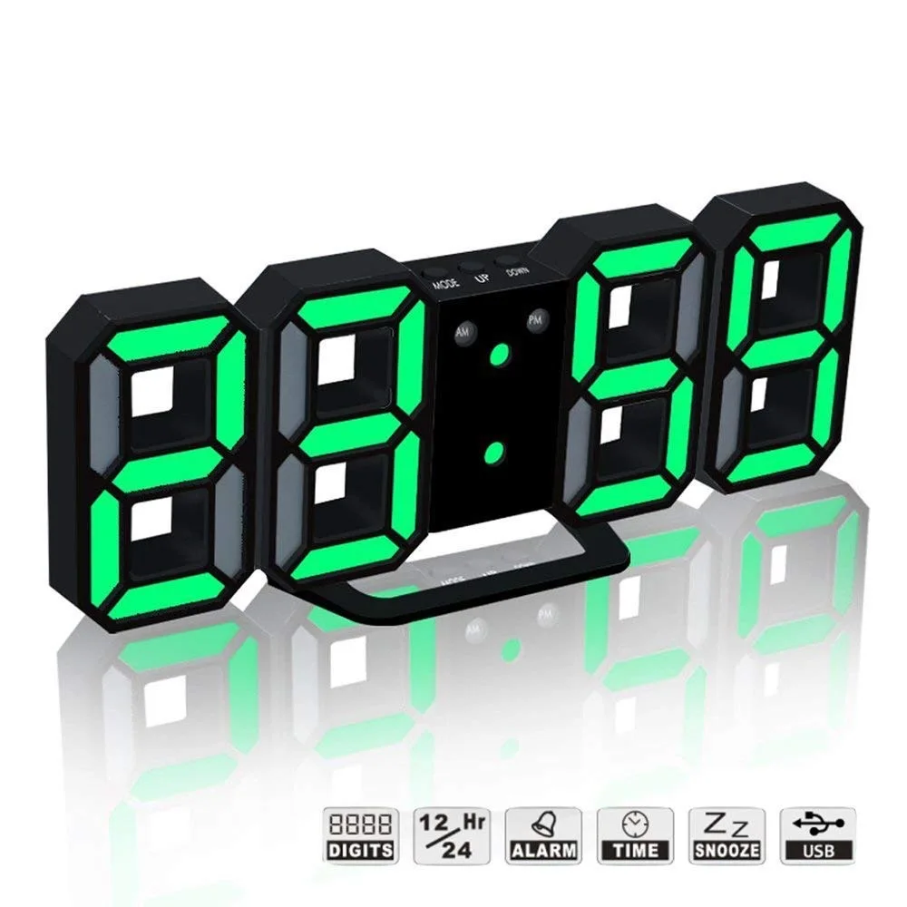 LED Digital 3D Wall Clock 8 Shape Electronic Digit Alarm Clocks Table Desktop Watch For Home Living Room Nightlight Wall Clock
LED Digital 3D Wall Clock 8 Shape Electronic Digit Alarm Clocks Table Desktop Watch For Home Living Room Nightlight Wall Clock