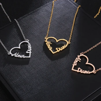 Handmade Stainless Steel Heart 2 Names Necklace & Pendant Valentine's Day Personalization Birthday Gift Sterling white Jewelry
Handmade Stainless Steel Heart 2 Names Necklace & Pendant Valentine's Day Personalization Birthday Gift Sterling white Jewelry