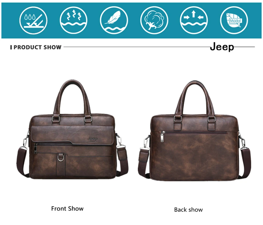 JEEP BULUO Men Briefcase Bag High Quality Business Famous Brand Leather Shoulder Messenger Bags Office Handbag 13.3 inch Laptop JEEP BULUO Men Briefcase Bag High Quality Business Famous Brand Leather Shoulder Messenger Bags Office Handbag 13.3 inch Laptop