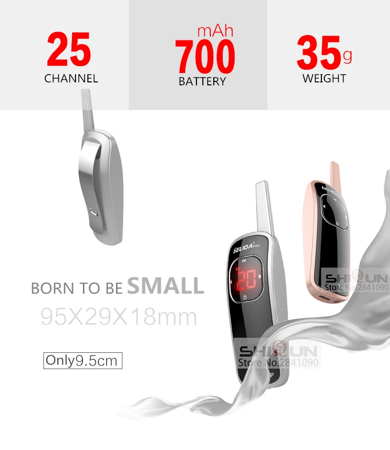 1PC Mini Walkie Talkie 25 Channels 400-480MHz The Smallest Radio In World UHF Mini and Modern Walkie Talkies Kids Baofeng Mini
1PC Mini Walkie Talkie 25 Channels 400-480MHz The Smallest Radio In World UHF Mini and Modern Walkie Talkies Kids Baofeng Mini