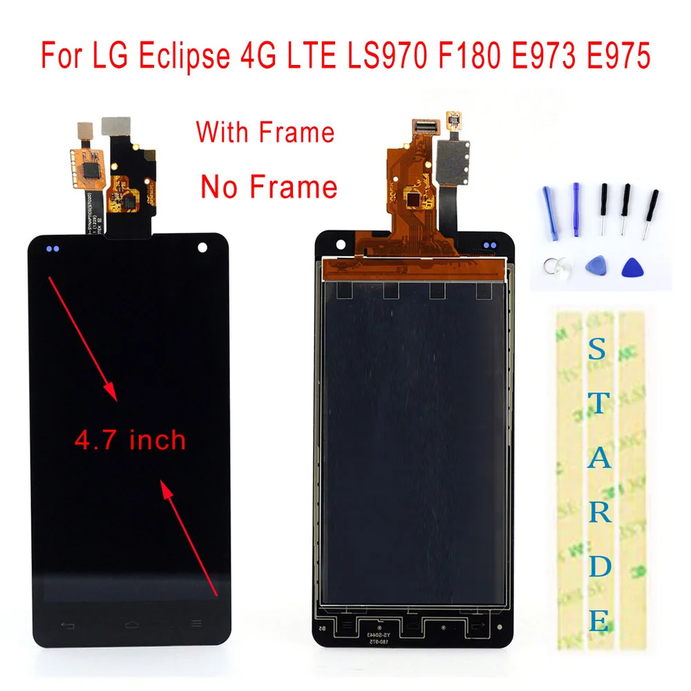STARDE Replacement LCD For LG Eclipse 4G LTE LS970 F180 E973 E975 LCD Display Touch Screen Digitizer Assembly Frame 4.7"
STARDE Replacement LCD For LG Eclipse 4G LTE LS970 F180 E973 E975 LCD Display Touch Screen Digitizer Assembly Frame 4.7"