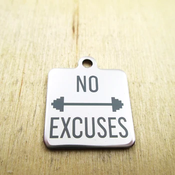 10pcs/lot--no excuses stainless steel charms - Laser Engraved - Customized - DIY Charms Pendants
10pcs/lot--no excuses stainless steel charms - Laser Engraved - Customized - DIY Charms Pendants