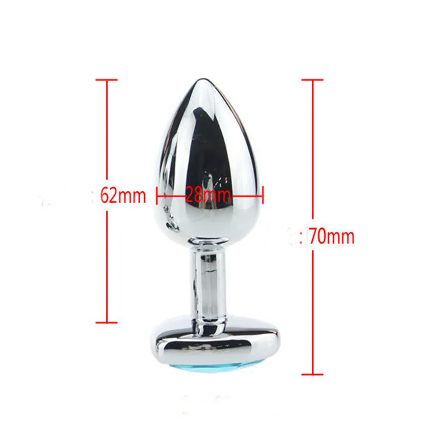 Stainless Steel Metal Heart Anal Plug For Men And Women,Size 2.8X7CM