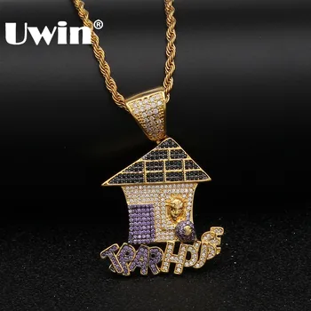 Uwin Colored Iced Cubic Zirconia Trap House Necklace Double Color Plating Hiphop Gold Color Pendant Jewelry For Men/Women
Uwin Colored Iced Cubic Zirconia Trap House Necklace Double Color Plating Hiphop Gold Color Pendant Jewelry For Men/Women