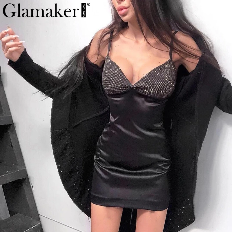 Glamaker Black rhinestones sexy women sun dress Spring sleeveless elegant slim short dress Summer female party club mini dress
Glamaker Black rhinestones sexy women sun dress Spring sleeveless elegant slim short dress Summer female party club mini dress