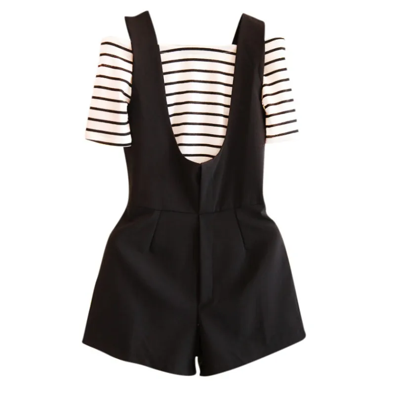 Women Two Pieces Clothing Set Fashin Striped Slash Neck +Rompers Short Fashion Girls Set
Women Two Pieces Clothing Set Fashin Striped Slash Neck +Rompers Short Fashion Girls Set